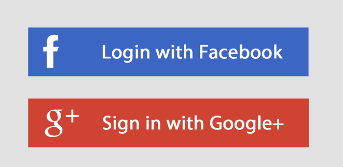 boutons facebook connect et google signin